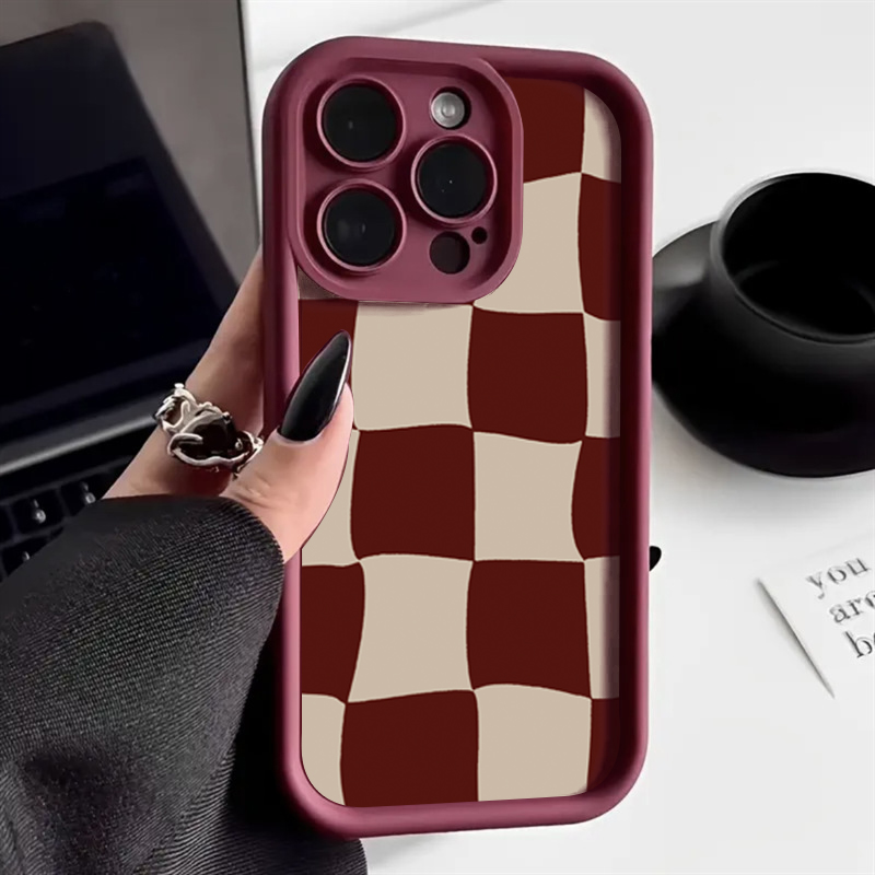 Wine & Beer Unlimited Spirits - Wine Red Deform Grid Pattern Phone