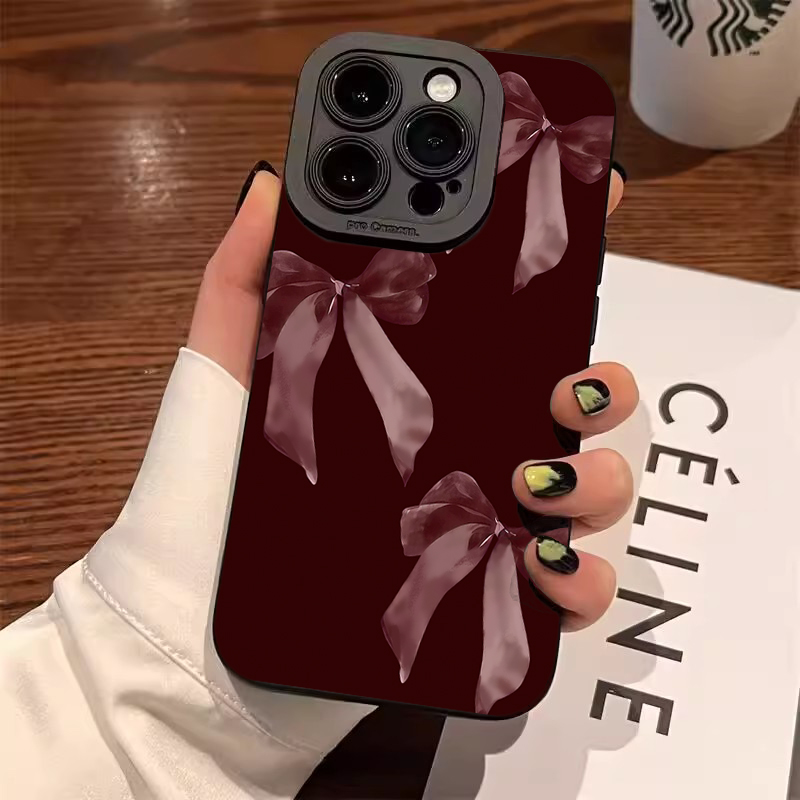 Wine & Beer Unlimited Spirits - Wine Red Bowknot Pattern Soft Phone