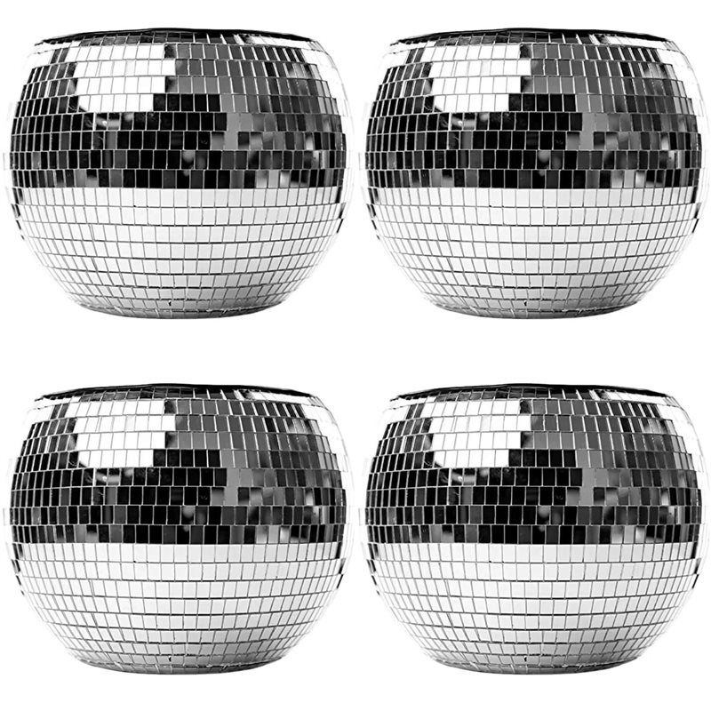 Ice Bucket Silver - ABVS 4Pcs 10-Inch Disco Ball Ice