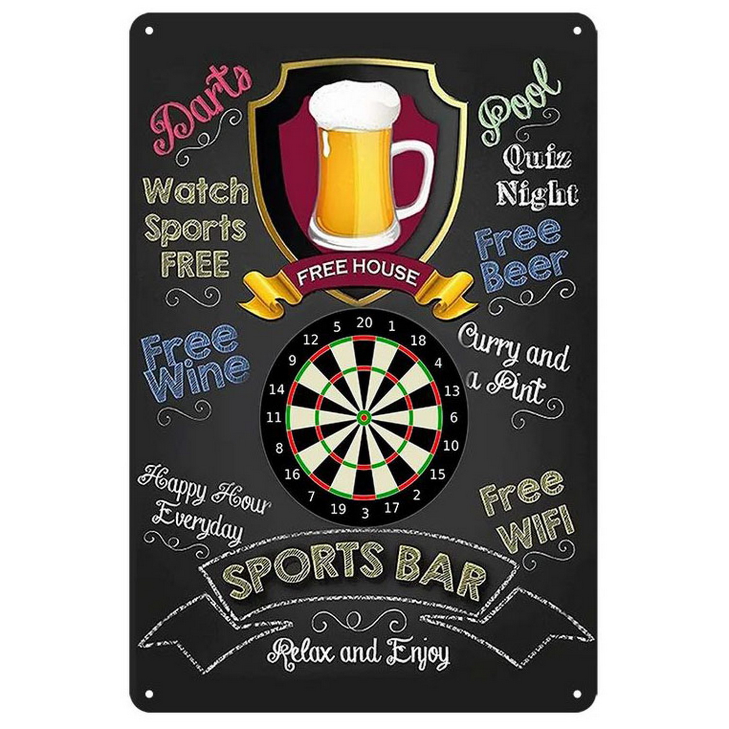 Vintage Darts & Beer Tin Sign, - Wine Tag Label review and price