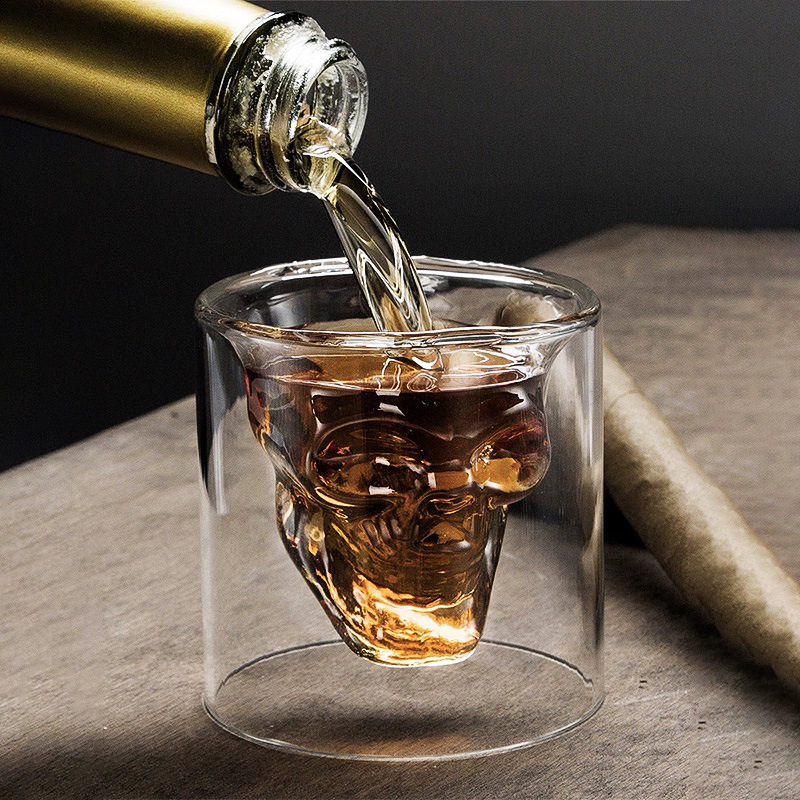 Creative Glass Skull Beer Mug  - Wine To Beer To Liquor review and price
