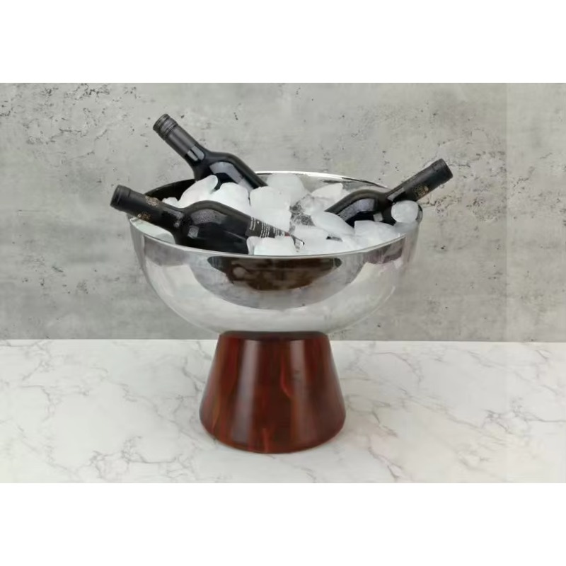Solid wood custom metal ice bu - Ice Bucket Silver review and price