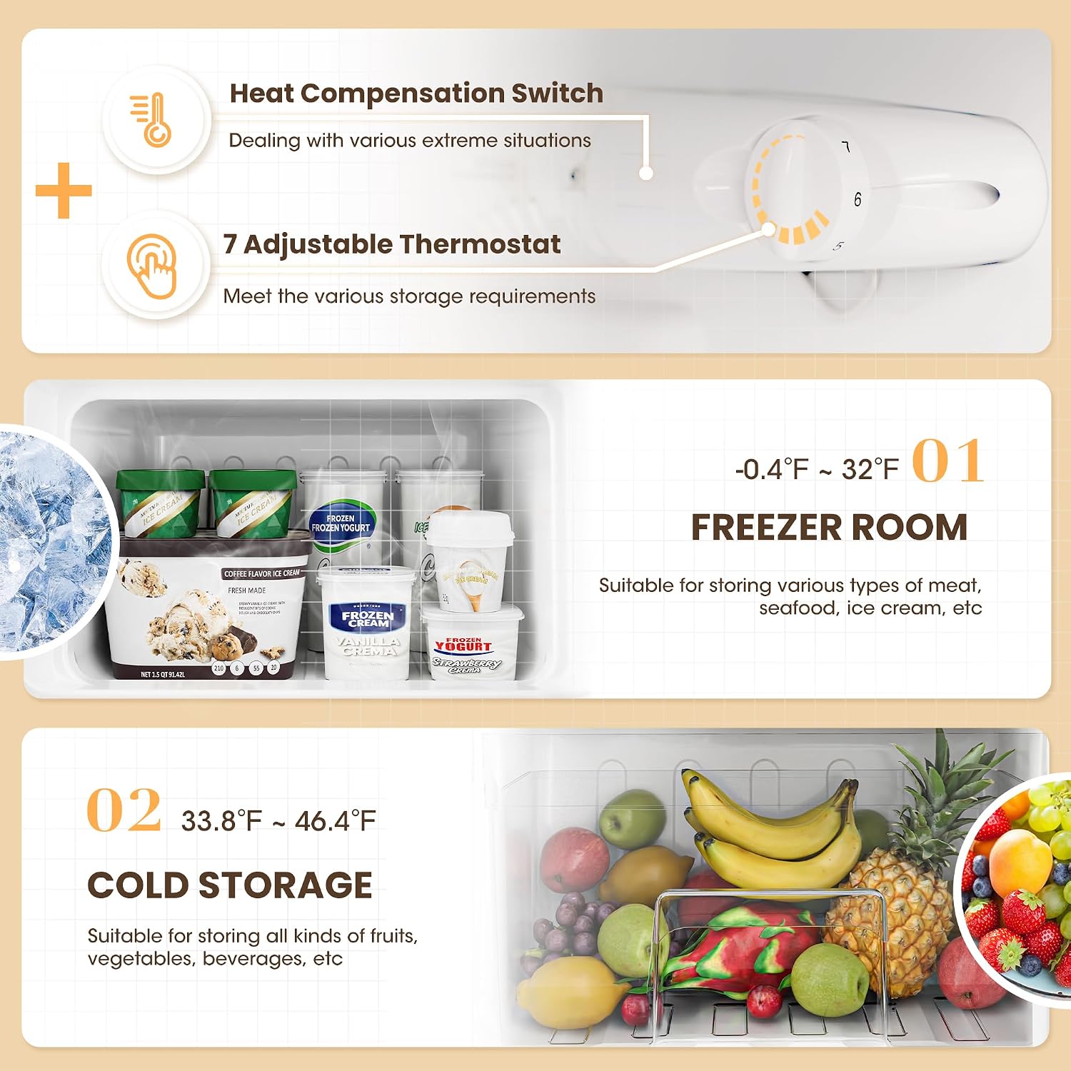 3.6 Cubic Foot Freezer Refrige - Ice Bucket Silver review and price