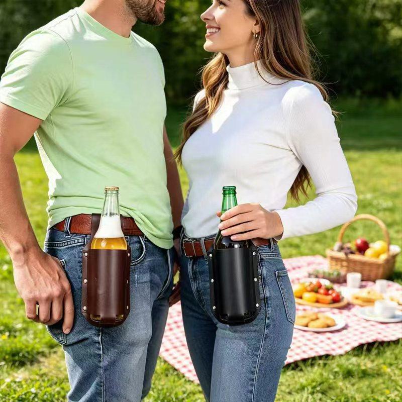 [J] 1Pcs Leather Beer Can Bott - Wine Beer Bottle review and price