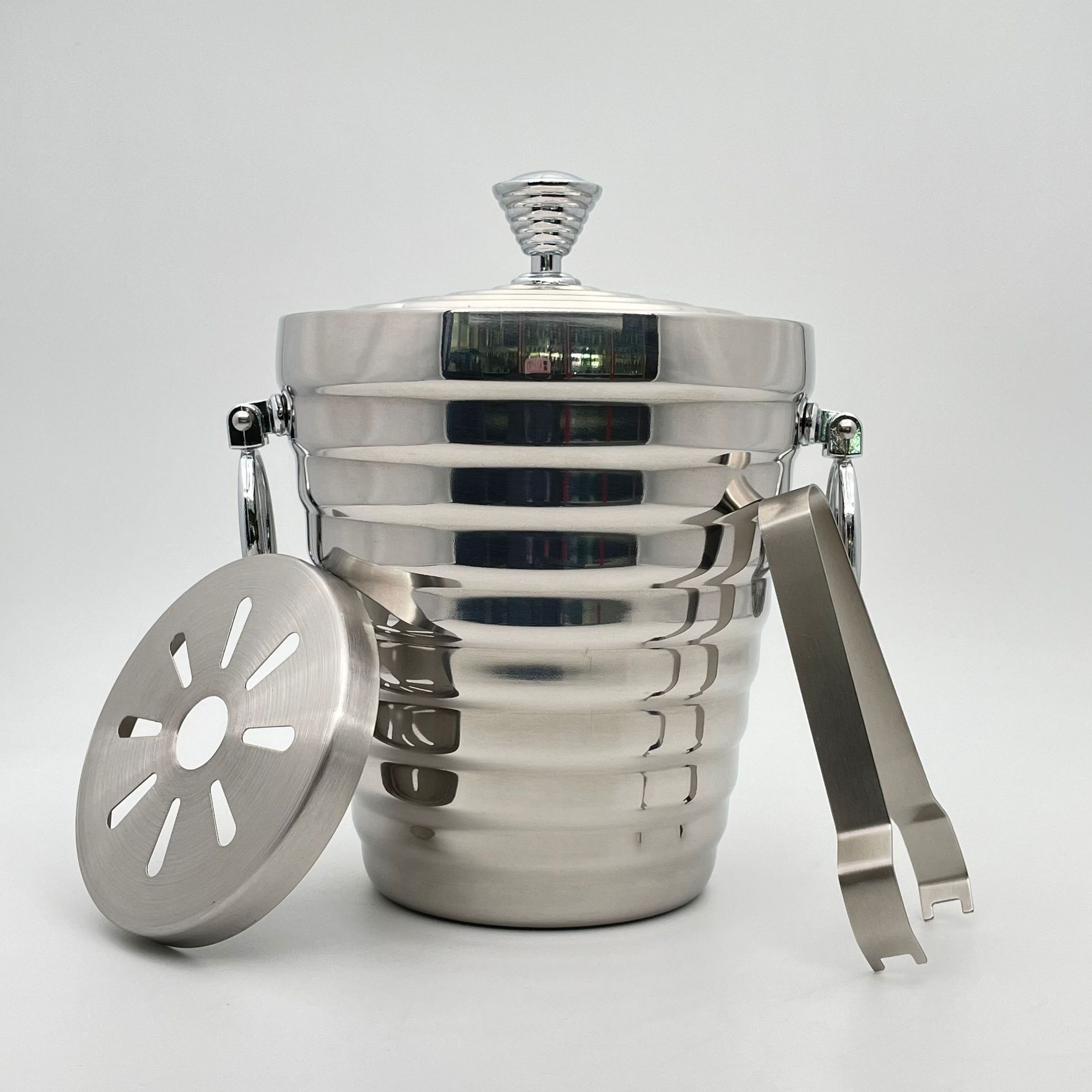 Stainless Steel Double Ice Buc - Ice Bucket Silver review and price